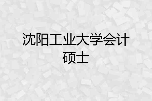 沈阳工业大学会计硕士