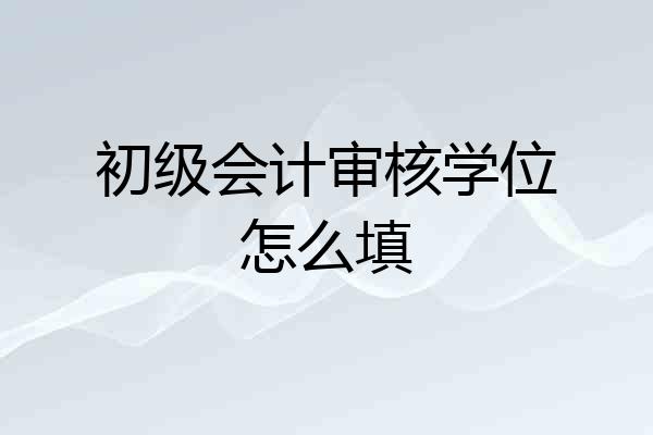 初级会计审核学位怎么填