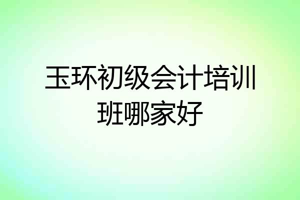 玉环初级会计培训班哪家好