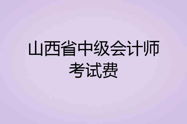 山西省中级会计师考试费