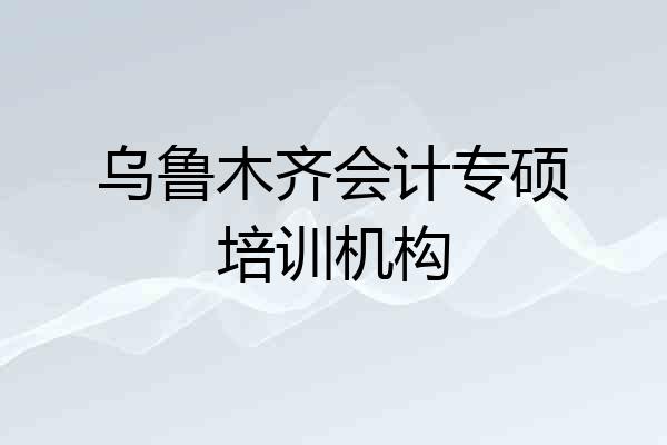 乌鲁木齐会计专硕培训机构