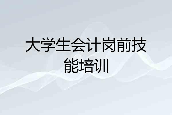 大学生会计岗前技能培训