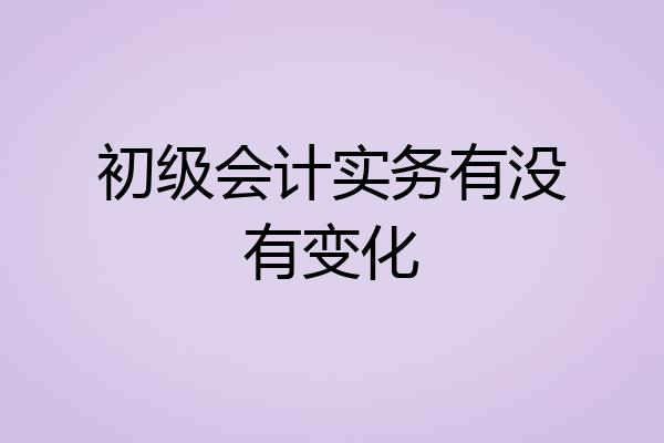 初级会计实务有没有变化