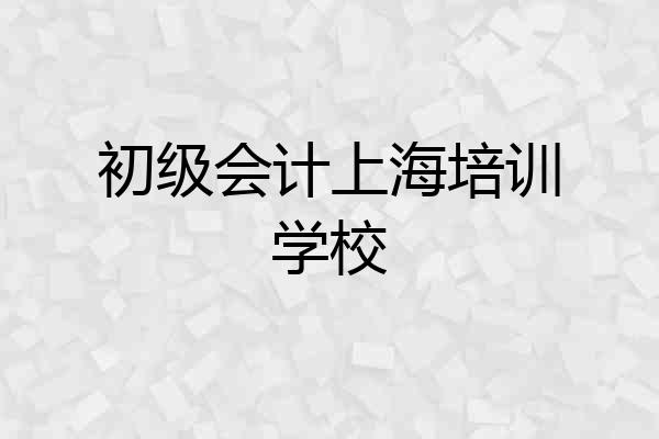 初级会计上海培训学校
