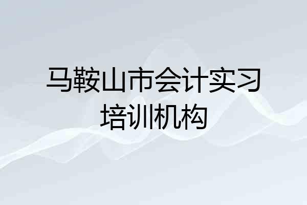 马鞍山市会计实习培训机构