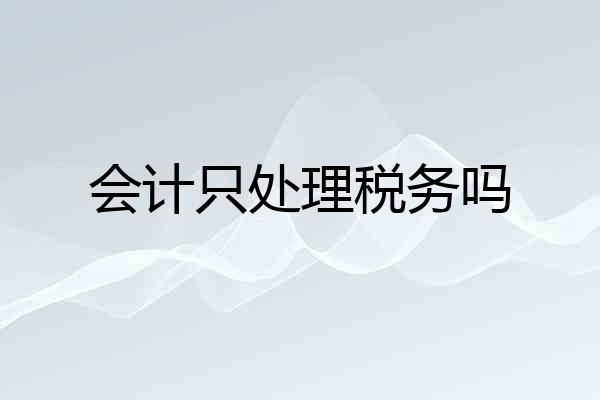 会计只处理税务吗