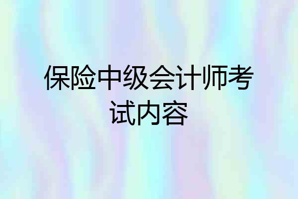 保险中级会计师考试内容