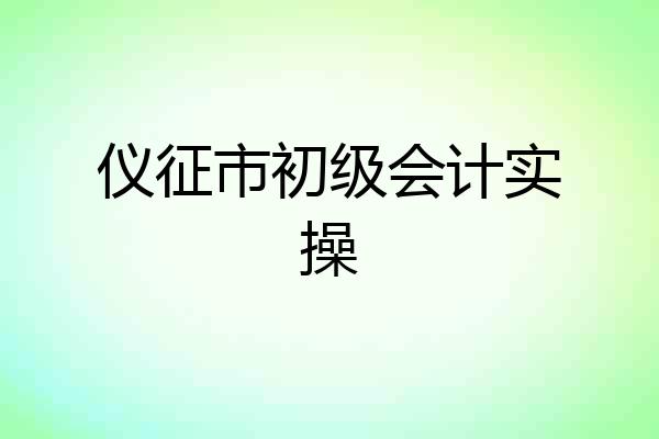 仪征市初级会计实操