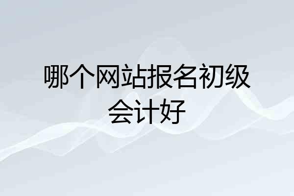 哪个网站报名初级会计好