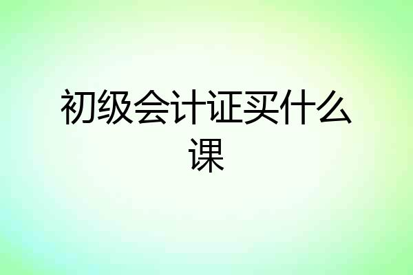 初级会计证买什么课