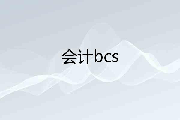 会计bcs