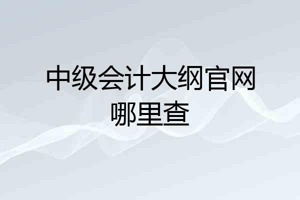 中级会计大纲官网哪里查
