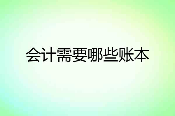 会计需要哪些账本