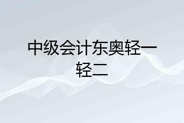 中级会计东奥轻一轻二