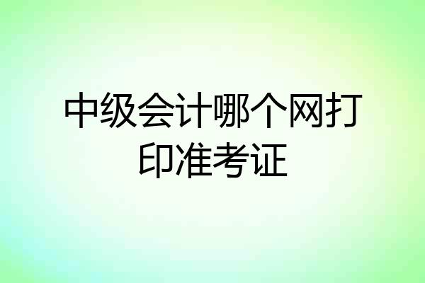 中级会计哪个网打印准考证