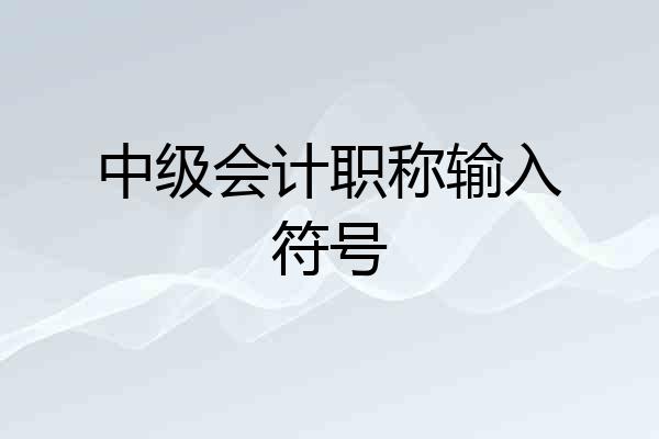 中级会计职称输入符号
