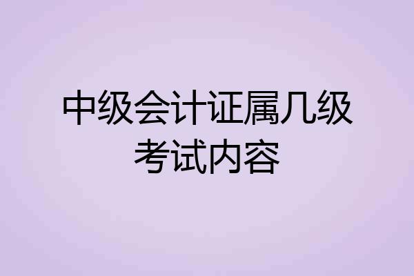 中级会计证属几级考试内容