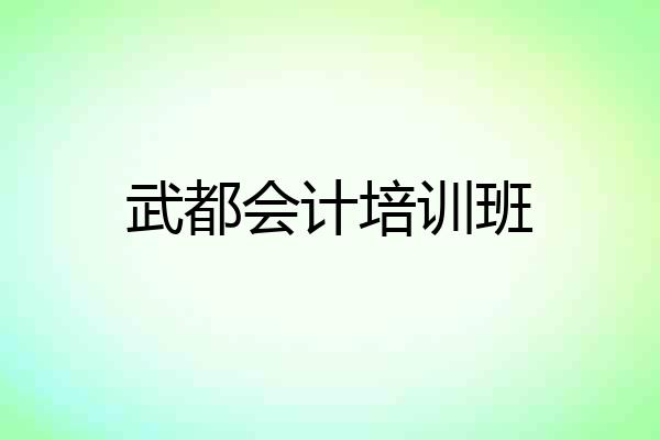 武都会计培训班