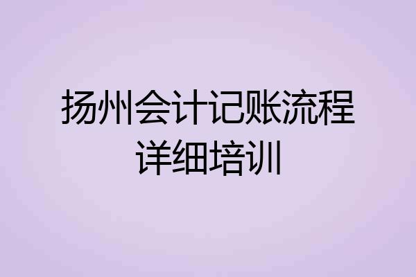 扬州会计记账流程详细培训