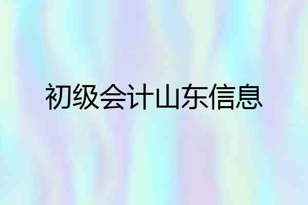 初级会计山东信息