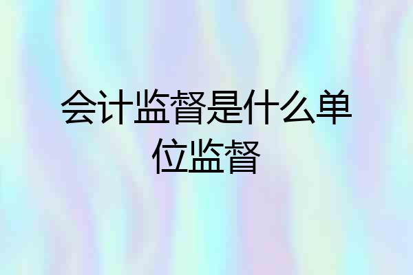 会计监督是什么单位监督