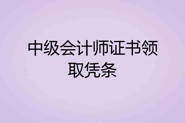 中级会计师证书领取凭条