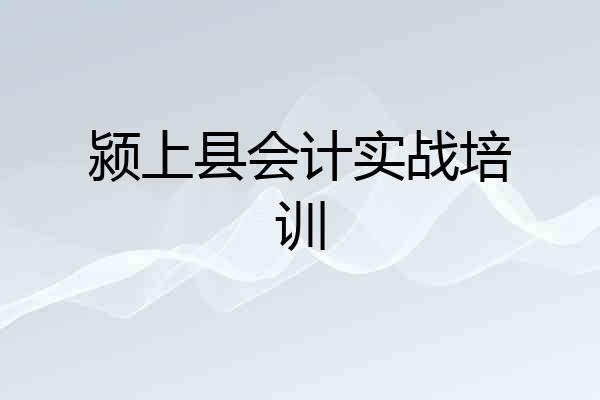 颍上县会计实战培训