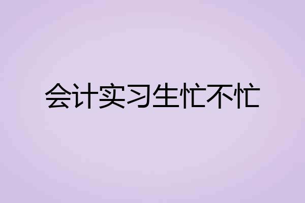 会计实习生忙不忙