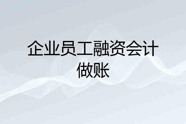 企业员工融资会计做账
