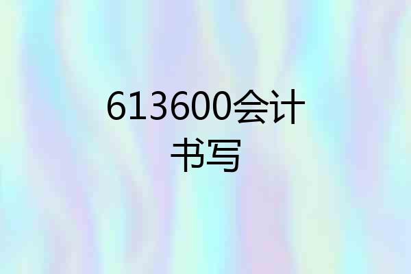 613600会计书写