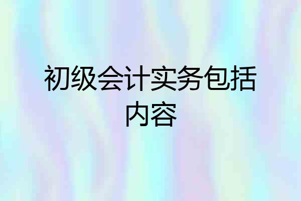 初级会计实务包括内容