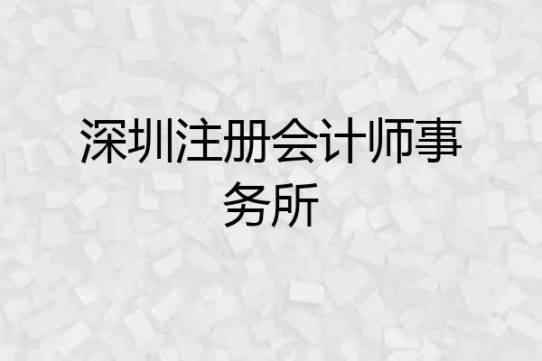 深圳注册会计师事务所