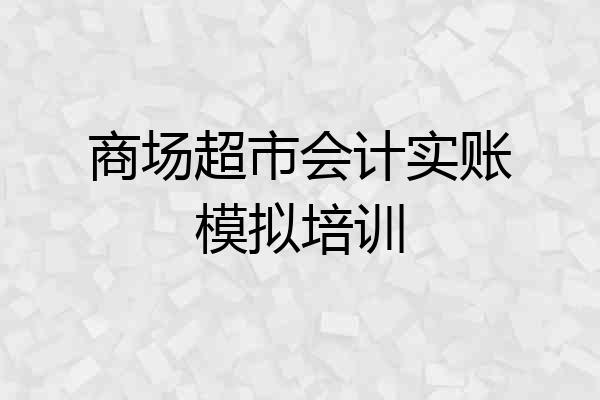 商场超市会计实账模拟培训