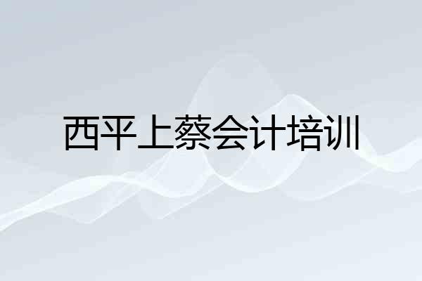 西平上蔡会计培训