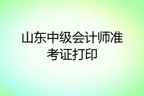 山东中级会计师准考证打印