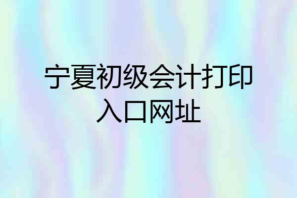 宁夏初级会计打印入口网址