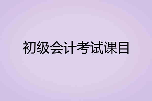 初级会计考试课目