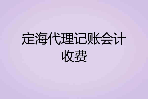 定海代理记账会计收费