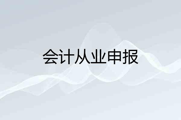 会计从业申报