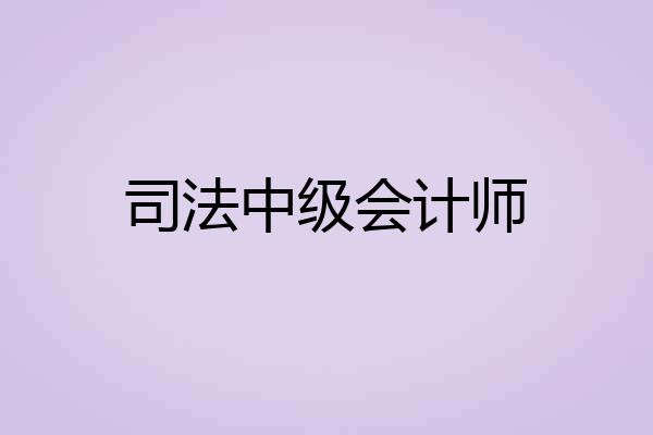 司法中级会计师
