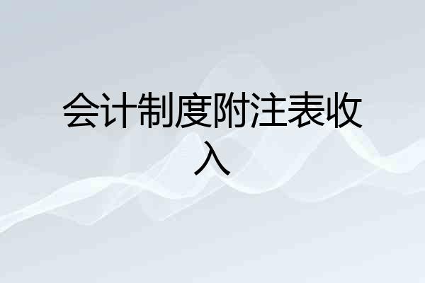 会计制度附注表收入