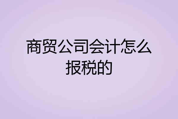 商贸公司会计怎么报税的