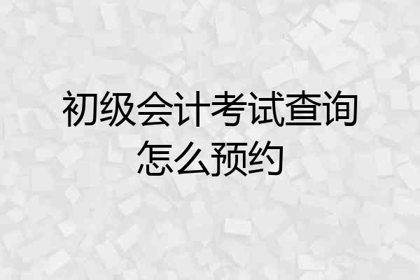 初级会计考试查询怎么预约