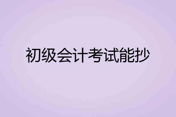 初级会计考试能抄