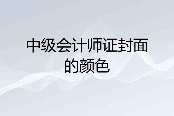 中级会计师证封面的颜色