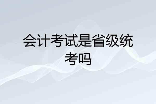 会计考试是省级统考吗