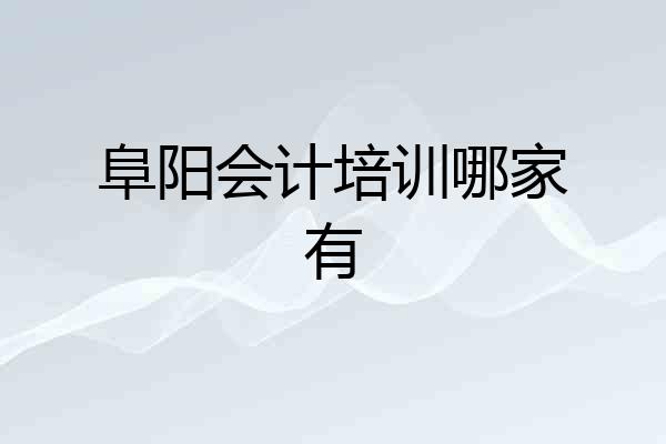 阜阳会计培训哪家有