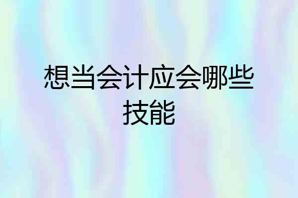 想当会计应会哪些技能