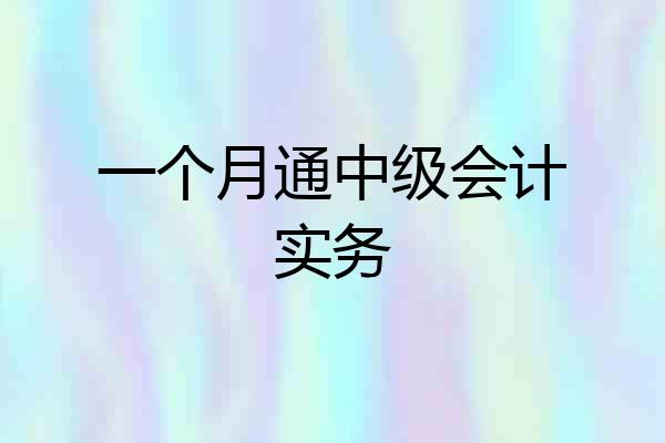 一个月通中级会计实务