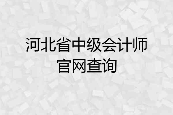 河北省中级会计师官网查询